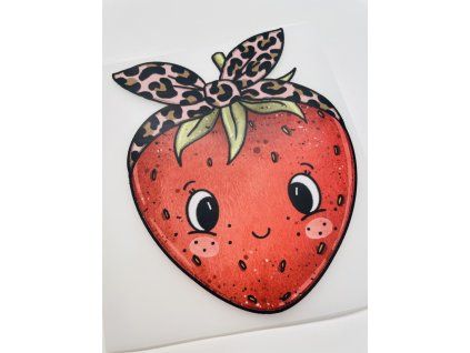 Nažehlovačka na oblečení - Stylová jahůdka Š12cm x D15cm