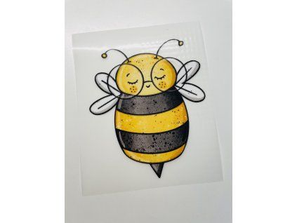 Nažehlovačka na oblečení - Včela s brýlemi Š13cm x D15cm