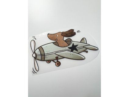Nažehlovačka na oblečení - Pejsek letec 1, Š19cm x D11cm