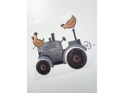 Nažehlovačka na oblečení - Farmářské štěstí /traktor/ Š21cm x D18cm