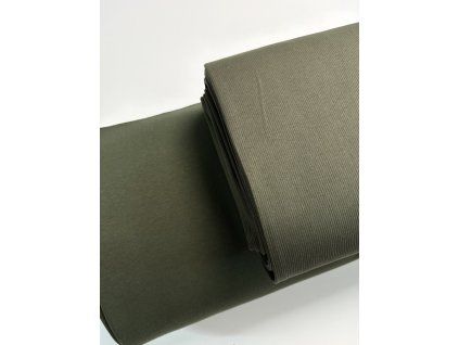 Jednobarevná počesaná teplákovina - Khaki