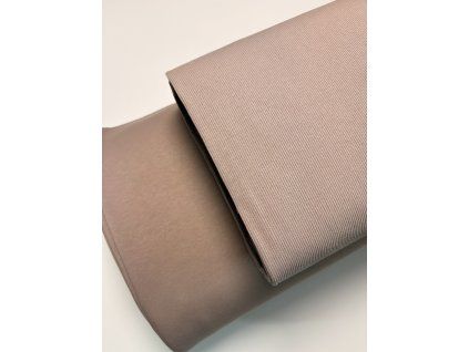 Jednofarebná počesaná teplákovina - latte béžová