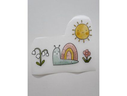 Nažehlovačka - Slimák, slnko a kvietky